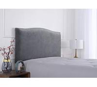 Meigeh Housse de tête de lit Velours Extensible Housse de Protection de tête de lit Couvre tête pour lit Double King Size Gris Carbone