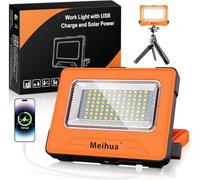 MEIHUA Projecteur LED Rechargeable 60W 12000mAh 4 Modes 5 Luminosité