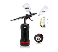 Meilleur aérographe avec kit de compresseur 2 0cc 40cc Hopper Gun remplace le salon tatouage peinture minérale la batterie(Part D Black)