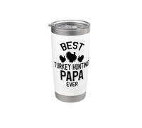 Meilleur papa chasseur de dindes de tous les temps Gobelet isotherme en acier inoxydable double paroi