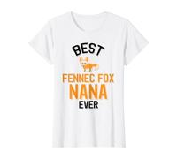 Meilleure Nana Fennec Fox de Tous Les Temps, Mignonne amatrice de Fennec Fox T-Shirt Graphique avec Valeur, Femme, Blanc, M