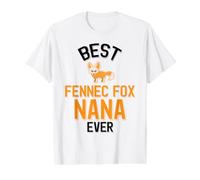 Meilleure Nana Fennec Fox de Tous Les Temps, Mignonne amatrice de Fennec Fox T-Shirt Graphique avec Valeur, Homme, Blanc, M