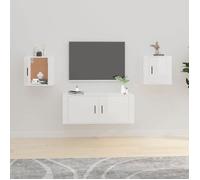 Meilleures Armoire HiFi suspendus | Meubles TV muraux 2 pcs | - Blanc brillant - 40x34,5x40cm SSD38003776