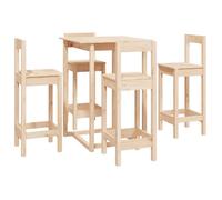 Meilleures Ensemble de bar - cinq pièces - Jeu de TABLE A MANGER + 4 CHAISES - - bois de pin massif SSDC8966771