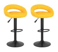 Meilleures Ensemble de tabourets de bar de bar | lot de 2| jaune moutarde velours SSD91918805