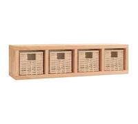 Meilleures Étagère murale - Meuble étagère d'exposition - avec paniers 62x18x16 cm - bois massif de noyer SSDC9009954