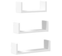 Meilleures Étagères murales - Meuble étagère d'exposition - 3 pcs blanc - bois d'ingénierie SSDC1256783