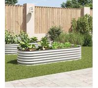 Meilleures Jardinière Plantes Grimpantes| Lit surélevé de jardin 240x80x44cm | Acier galvanisé Argenté SSD6878580