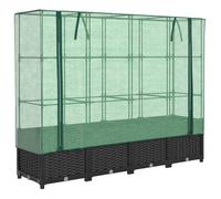Meilleures Jardinière - SHOP - Pot de fleurs-Bac à fleurs surélevée - avec housse aspect rotin 160x40x138 cm SSD8498675