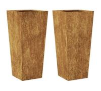 Meilleures Jardinière - SHOP - Pot de fleurs-Bac à fleurss 2 pcs 35x35x75 cm acier résistant aux intempéries SSD4056721