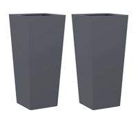 Meilleures Jardinière - SHOP - Pot de fleurs-Bac à fleurss 2 pcs anthracite 35x35x75 cm acier SSD2478625
