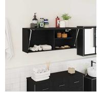 Meilleures Meuble de rangement suspendue | Armoire murale de bain noir 100x25x40cm - bois d'ingénierie SSD51977296