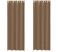 Meilleures Rideau fenêtre-Rideaux en voile avec œillets 2 pcs marron clair SSDC6025498