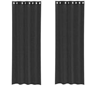 Meilleures Rideau fenêtre-Rideaux en voile avec œillets 2 pcs noir 140x300 cm SSDC2222203