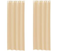 Meilleures Rideau fenêtre-Rideaux en voile avec œillets 2 pcs sable SSDC9449730
