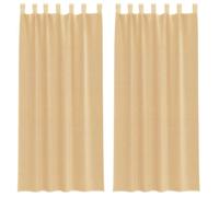 Meilleures Rideau fenêtre-Rideaux en voile avec passe-tringles 2 pcs sable SSDC2796238