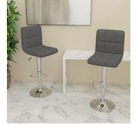 Meilleures Tabourets Réglable en Hauteur d'Assise | Tabourets de bar | lot de 2| gris foncé tissu SSD75250006