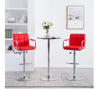 Meilleures Tabourets Réglable en Hauteur d'Assise | Tabourets de bar | lot de 2| rouge similicuir SSD25213574