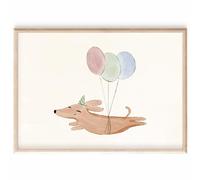 MeinBaby123 Poster I Animaux mignons I Lot de 4, 6 ou 8 (chien et ballon)