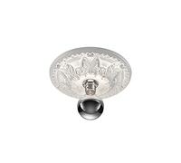 meineWunschleuchte Plafonnier LED Rosace en Plâtre avec Ornement de Feuille, Ø 30 cm, Blanc, 4 W, Blanc Chaud, 1 Unité