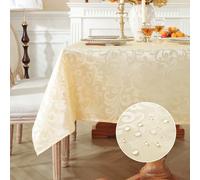 meioro Nappe Rectangulaire, Nappe Rectangulaire Anti-Tache en Tissu Polyester Imperméable à l'Eau, Grande Nappe d'Essuyage de Cuisine Avec Motif Floral Pour la Décoration de Banquet (Jaune, 100x140cm)