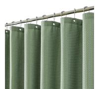 meioro Rideau de Douche Vert Sage, Anti Moisissure Waffle Tissu Texturé Lourd Rideaux avec 12 Crochets, 180 x 210cm Imperméables Drap de Douche de Luxe en Tissu Lesté pour Salle de Bain, Baignoire