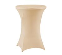 meioro Stretch Spandex Table Cover, 60 cm Washable Round Table Cover, Non-Iron Cocktail Tablecloth Suitable for Banquet Wedding Birthday Bar Table (Beige, 60 x 110 cm)