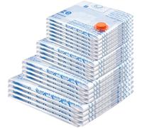 MEIQIHOME Lot de 18 Sacs Sous Vide pour Vêtements - 4 Jumbo, 4 Large, 4 Medium, 4 Small, 2 Sacs Roulables Réutilisables - Compression et Stockage