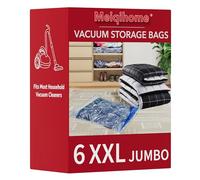 MEIQIHOME Lot de 6 Sacs Sous Vide XXL (Ultra Épais 7μm) - Pour Matelas, Vêtements et Linge, Idéal pour Déménagement et Stockage