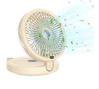 MEISEISHOP Ventilateur de Table, 120° D'oscillation Automatique, Eclairage LED, Ventilateur à 6 Vitesses, Ventilateur Silencieux Pliable, Convient à la Maison, au Bureau, à la Chambre à Coucher (Kaki)