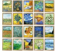 Meishe Art Lot de 20 impressions de peintures célèbres de Vincent Van Gogh - 20,3 x 25,4 cm - Postimpressionnisme coloré - Décoration murale pour chambre à coucher, maison, bureau - Sans cadre