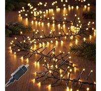 Meision Guirlande Lumineuse Extérieure Cluster 8m/400LED Blanc chau | Guirlande Lumineuse Intérieur avec Prise+8 Mode+Timer+IP44 Etanche, Lumiere Exterieur pour Noel, Halloween, Pergola