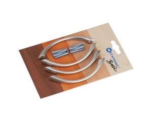 Meister 198117 Lot de 4 poignées pour meuble Nickel mat 96 mm