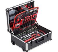 Meister 238 pièces - ensemble d'outils - avec roues - manche télescopique/mallette à outils professionnelle remplie/boîte à outils mobile sur roues/boîte à outils complète avec outils/ 8971480