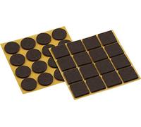 Meister, 281120 Assortiment de patins en feutre autocollant, marron, 32 pièces