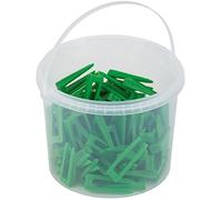 Meister 4423300 Lot de 100 cales de rechange pour système de nivellement - Dans un seau - Épaisseur de carrelage 7-15 mm/Aide au nivellement de carrelage avec languette de traction/Aide à la pose
