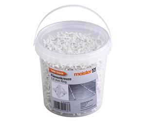 Meister 4426800 Lot de 1200 croisillons de carrelage 3,0 mm - Réutilisables par anneau - En polypropylène robuste - Blanc - Accessoire pour la pose de carrelage - Croix de joint