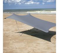 Meister 6819520 Voile d'ombrage - 210 x 210 cm - Protection UVA/B - SPF50+ - pour jusqu'à 4 Personnes - avec ancrages de Sable - Gris - Tente de Plage