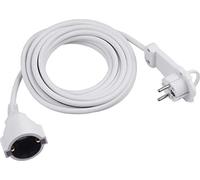 Meister 7432530 Rallonge de Contact de Protection - Connecteur Extra Plat - Câble de 5 m - Blanc - IP20 - Câble d'extension intérieur/extérieur avec Protection Enfant - Extension Schuko avec