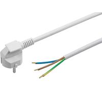Meister 7434330 Câble d'alimentation avec Contact de Protection - 3 m - Blanc - Câble en Plastique H05VV-F3G1,5 - 3 Fils - IP20 - Câble de raccordement avec fiche Schuko - Matériel d'installation