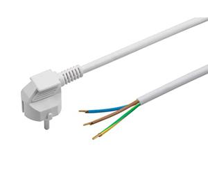 Meister 7434540 Câble d'alimentation avec Contact de Protection - 5 m - Blanc - Câble en Plastique H05VV-F3G1,5 - 3 Fils - IP20 - Câble de raccordement avec fiche Schuko - Matériel d'installation