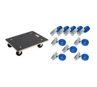 Meister 822020 Chariot à roulettes - Plaque Sérigraphie - Roues en PA - 590 x 490 mm - 400 kg & Amazon Basics 10 (Lot de 1) Sangles d’arrimage à cliquet, Longueur 6m, largueur 25mm, capacité 800kg