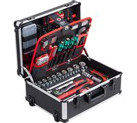Meister 8973770 Tool Boîte à outils professionnelle remplie de qualité Knipex & Wera, manche télescopique sur roues