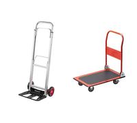 Meister 8985550 Diable - Aluminium - Repliable 90 kg & 8985400 Chariot Plateforme Pliable, 150 kg