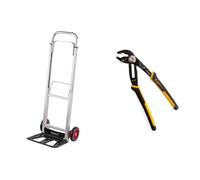 Meister 8985550 Diable - Aluminium - Repliable 90 kg & Stanley 0-84-647 - Pince Multiprise À Verrouillage Gamme FatMax - Mâchoire Renforcée par Induction