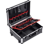 Meister 9095080 Chariot à outils vide - 460 x 350 x 190 mm - Avec roulettes - Répartition individuelle - 15 poches à outils - Avec bandes élastiques - Charge maximale : 15 kg - Mallette solide en