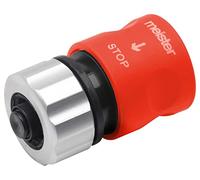Meister 9924840 Raccord de Tuyau 12,7 mm (1/2") - Bouchon d'eau intégré - en Aluminium - Surface Douce au Toucher - Étanche - Connecteur de Tuyau - Raccord de Tuyau - Raccord de Tuyau - 9924840