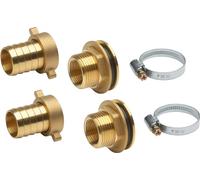 Meister 9924910 Kit de raccordement pour citerne d'eau de Pluie 6 pièces - Raccord de Tuyau et Collier de Serrage - Laiton/Kit pour raccord de Tuyau/Technique de l'eau
