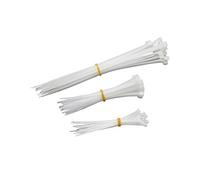 Meister Assortiment de 75 Serre-câbles - Blanc - Différentes Tailles - 90/120/190 mm - Nylon Solide - Indéformable/Set de Serre-câbles pour frettes/connecteurs de câbles / 1746500