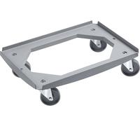 Meister Chariot de Transport 620 x 420 mm - pour bacs empilables Euro 600 x 400 mm - Charge maximale : 250 kg - Structure en ABS - Roues TPE/Scooters Euro/Aide au Transport pour boîtes